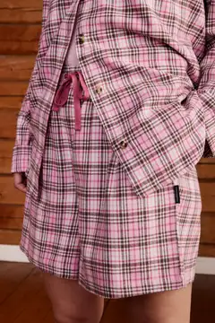 Reino&Aino naisten flanellipyjama Aino - pink check - 7