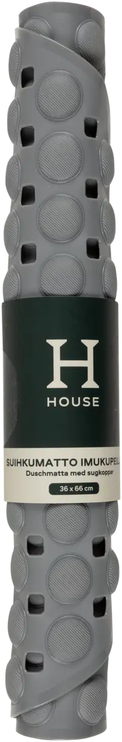 House kylpyhuoneenmatto Nonslip ovaali 36x66 cm harmaa - 2