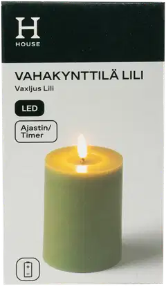 House Led-vahakynttilä Lili 10 cm, vihreä - 1