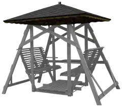 Tammiston Puu Suomi keinun aumakatto kestopuu ruskea mänty, musta palahuopa - 1