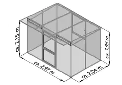 Kreative Gartentechnik kasvihuone Linea II 6,06 m2 antrasiitinharmaa - 2