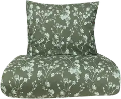 Xtra pussilakanasetti Berry 150 x 210 + 55 x 65 cm tummanvihreä - 1