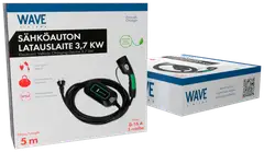 Wave EV 1-vaiheinen sähköauton latauslaite, Schuko Type 2 (3,7 kW), 5m, Musta - 4