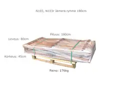 Tammiston Puu Jämerä-ryhmä 180cm pöytä + 2-penkkiä selkänojalla, Kivipuu - 2