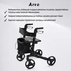 Arvo rollaattori deluxe, musta - 3