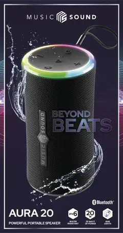 MusicSound Bluetooth kaiutin Aura 20 musta - 2