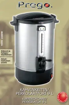 Prego kahvinkeitin/perkolaattori 9 L - 2
