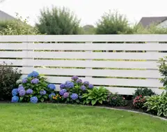 Näkösuoja-aita, vaakalaudoitus, valkoinen, 183x80cm - 4