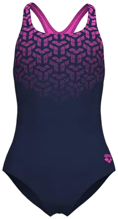 Arena tyttöjen uimapuku Kikko Swim Pro Back - Navy shocking pink - 6