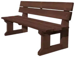 Tammiston Puu Penkki Jämerä selkänojalla 180cm kestopuu ruskea - 1