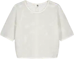 WKLY. naisten lyhythihainen reikäneule 213W090300 - Off white - 1