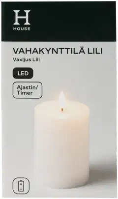 House Led-vahakynttilä Lili 10 cm, valkoinen - 1