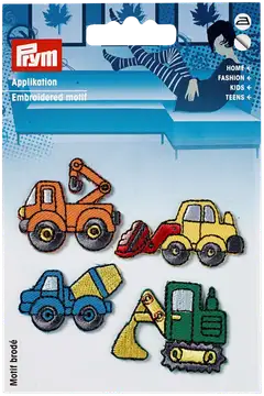 Prym itseliimautuva/silitettävä koristemerkki työkoneet 4 erilaista - 1