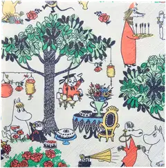 Moomin Puutarhakutsut lautasliina 20kpl/33cm - 1