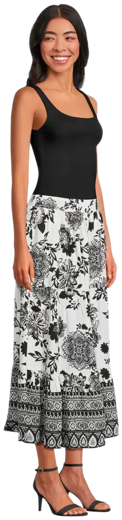 Margaux Riviera naisten hame SDL-010 - WHITE/ BLACK AOP - 4