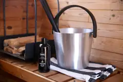 Saunia löylykauha alumiini, musta puukahva - 2