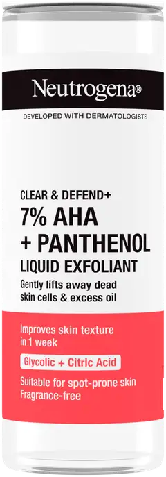 Neutrogena Clear & Defend+ Liquid Exfoliant kuoriva kasvovesi 125 ml - 1
