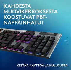 Logitech g915 x lightspeed langaton pelinäppäimistö tactile musta - 8