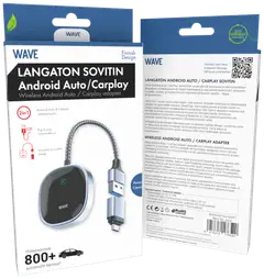 Wave CarPlay & Android Auto sovitin, Musta/Hopea - 3
