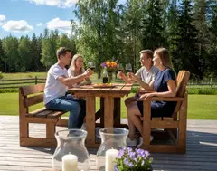 Jämäkkä kalusteryhmä 170x170x74 tummanharmaa - 4