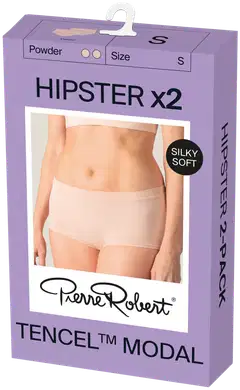 Pierre Robert naisten Hipster Tencel Modal alushousut 2-pack - Powder - 2