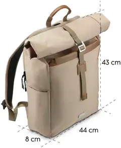 Hama Tietokonereppu, Silvan, Roll Top, 16.2", beige - 5