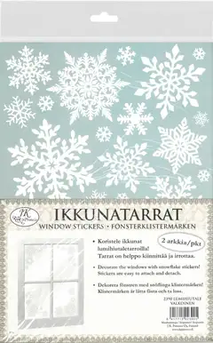 J.K. Primeco ikkunatarra A4 Lumihiutale valkoinen 2ark - 1