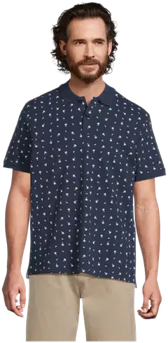House miesten kuviollinen pikeepaita Palmu 195H152614 - Dark blue - 1