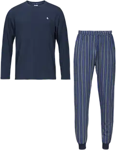 Black Horse miesten pitkähihainen pyjama N057 - Blue Stripe - 1