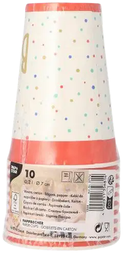 Mukia, paperia 0,2 l Ø 7 cm · 9,7 cm valkoinen "Happy Birthday" - 2