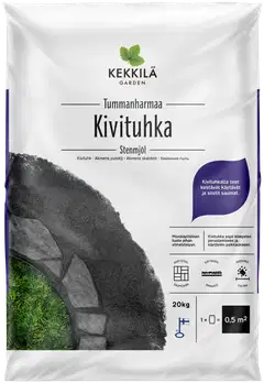 Kekkilä Kivituhka tummanharmaa 20 kg, lava 56 säkkiä - 2