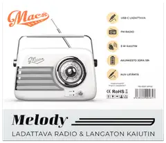 Macs radio Bluetooth kaiuttimella Melody valkoinen - 4
