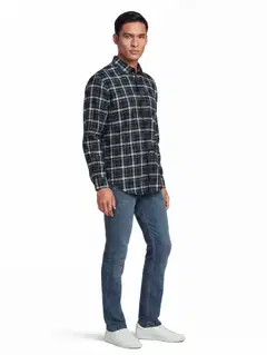 House miesten ruudullinen flanellipaita 194H292603 - Blue check - 4