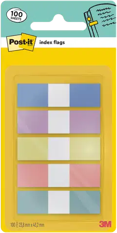 Post-it® teippimerkit 683-5PASTEL0, lajitelma pastellivärejä, 11,9 mm x 43,2 mm, 20 teippimerkkiä/väri, 100 teippimerkkiä/pakkaus, 1 annostelija/pakkaus - 1