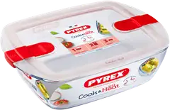 Pyrex lasivuoka mikroaaltouunin kestävällä kannella Cook and Heat 2,5 l - 1