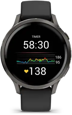Garmin älykello Venu 4 – 41 mm, harmaa, musta silikoniranneke - 4
