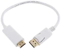 Wave DisplayPort uros - HDMI uros kaapeli, 2m, Valkoinen - 1
