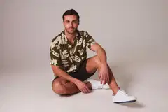 London Fog miesten kuviollinen pellavapaita 194LF15261 - Green AOP - 11