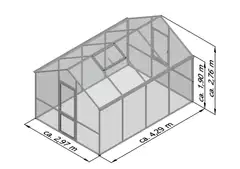 Kreative Gartentechnik kasvihuone Dahlie IV 12,74 m2 antrasiitinharmaa - 2