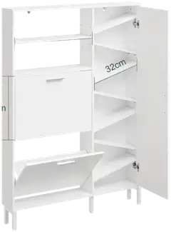 SoBuy kenkäkaappi valkoinen FSR230-W - 3