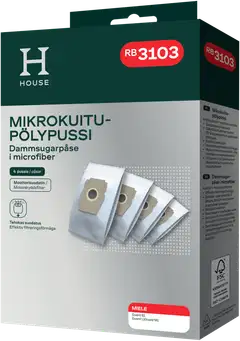 House RB 3103 pölypussi 4 kpl + moottorisuodatin - 1