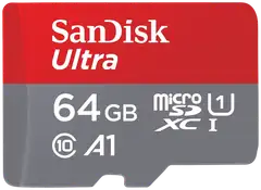 Sandisk 64gb microsd kortti + sd-kortti adapteri 100mb class10 - 1
