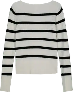 WKLY. naisten raidallinen ribbineulepusero 213W280252 - off white/black - 2