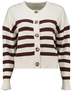 Hailys naisten neuletakki Lo44la - offwhite/cocoa stripe - 1