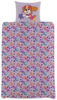 Paw Patrol lasten pussilakanasetti 120x160+40x60 cm lila - 2