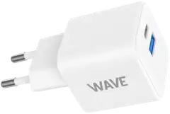 Wave 45W Pikalataava GaN -verkkolaturi, 1 x USB Type-C + 1 x USB-A, Valkoinen - 1