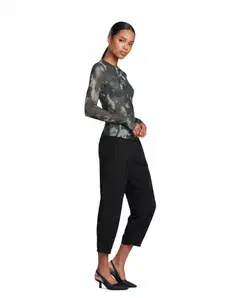 WKLY. naisten mesh kuviollinen trikoopusero O-pääntie 213W362669 - black aop - 5