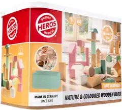 Heros Rakennussarja Soft Neutrals Puiset palikat 60 osaa - 1
