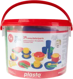 Plasto Kahvi- ja ruoka-astiastot sangossa 39 osaa - 2