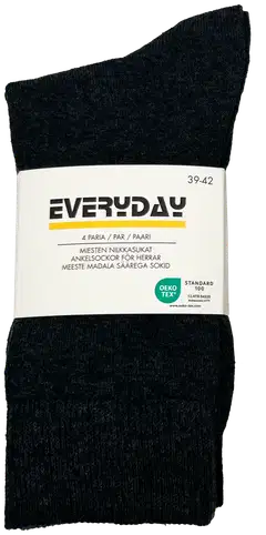 Everyday miesten nilkkasukat BA2025 4-pack - Black/graphite mel - 3